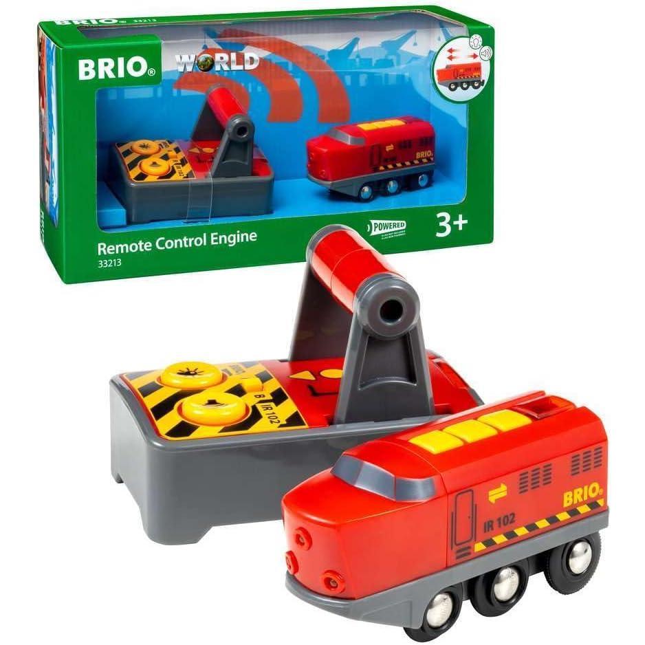imageBRIO World 33213 Remote Control Train Set Wooden Toy for Kids Enhances Logical Thinking Compatible Railway Toys Ideal for Ages 3 and UpTrain Engine