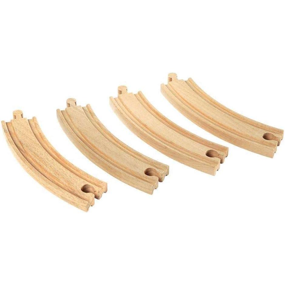 imageBRIO World 33342 Large Curved Wooden Tracks 4Piece Toy Train Set Extension Compatible with All BRIO Railway Toys Safety Tested and Approved Ideal for Kids Ages 3 and Up