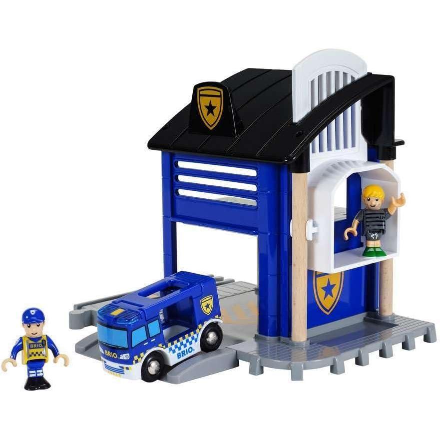 imageBrio World 33813 Police Station Interactive Toy Set for Kids Enhances Creativity amp Imagination Features Light amp Sound Effects Compatible with Brio Railway Perfect for Ages 3 and Up