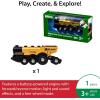 BRIO World Mighty Golden Action Locomotive – Battery Operated Toy Train for Wooden Track – Motorized Train with Lights & Sound – Works with All BRIO Sets – Exciting, Interactive Play – Ages 3 & Up(Locomotive)