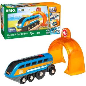 BRIO 33971 Smart Tech Sound Record & Play Engine – Interactive Wooden Toy Train for Kids | Perfect for Age 3 and Up | Enhances Motor Skills
