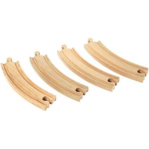 BRIO World 33342 – Large Curved Wooden Tracks | 4-Piece Toy Train Set Extension | Compatible with All BRIO Railway Toys | Safety Tested and Approved | Ideal for Kids Ages 3 and Up