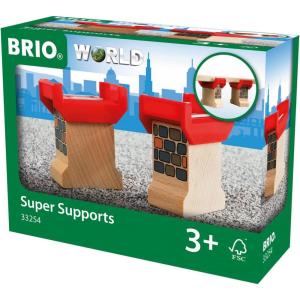 Brio World 33254 – Super Supports – 2 Piece Wooden Railway Set | Enhances Creativity | Compatible with All Brio Train Sets | Sustainability Certified | Perfect for Kids Ages 3 and Up