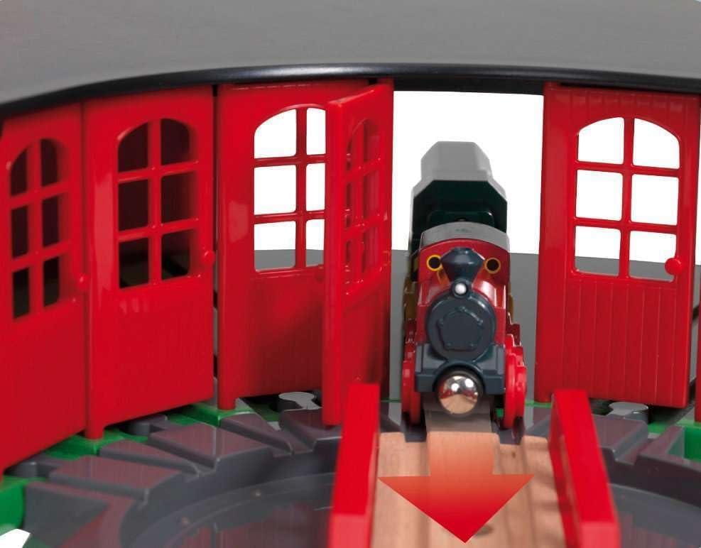 imageBRIO World 33736 Grand Roundhouse Ultimate Train Set Accessory Accommodates 5 Trains Rotating Switch Turntable Compatible with All Railway Toys Perfect for Kids Ages 3Grand Roundhouse