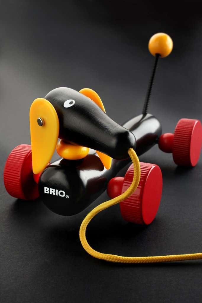 imageBRIO World 30332 Pull Along Dachshund Interactive Toddler Toy Durable Wooden Construction FSC Certified Sustainable Wood