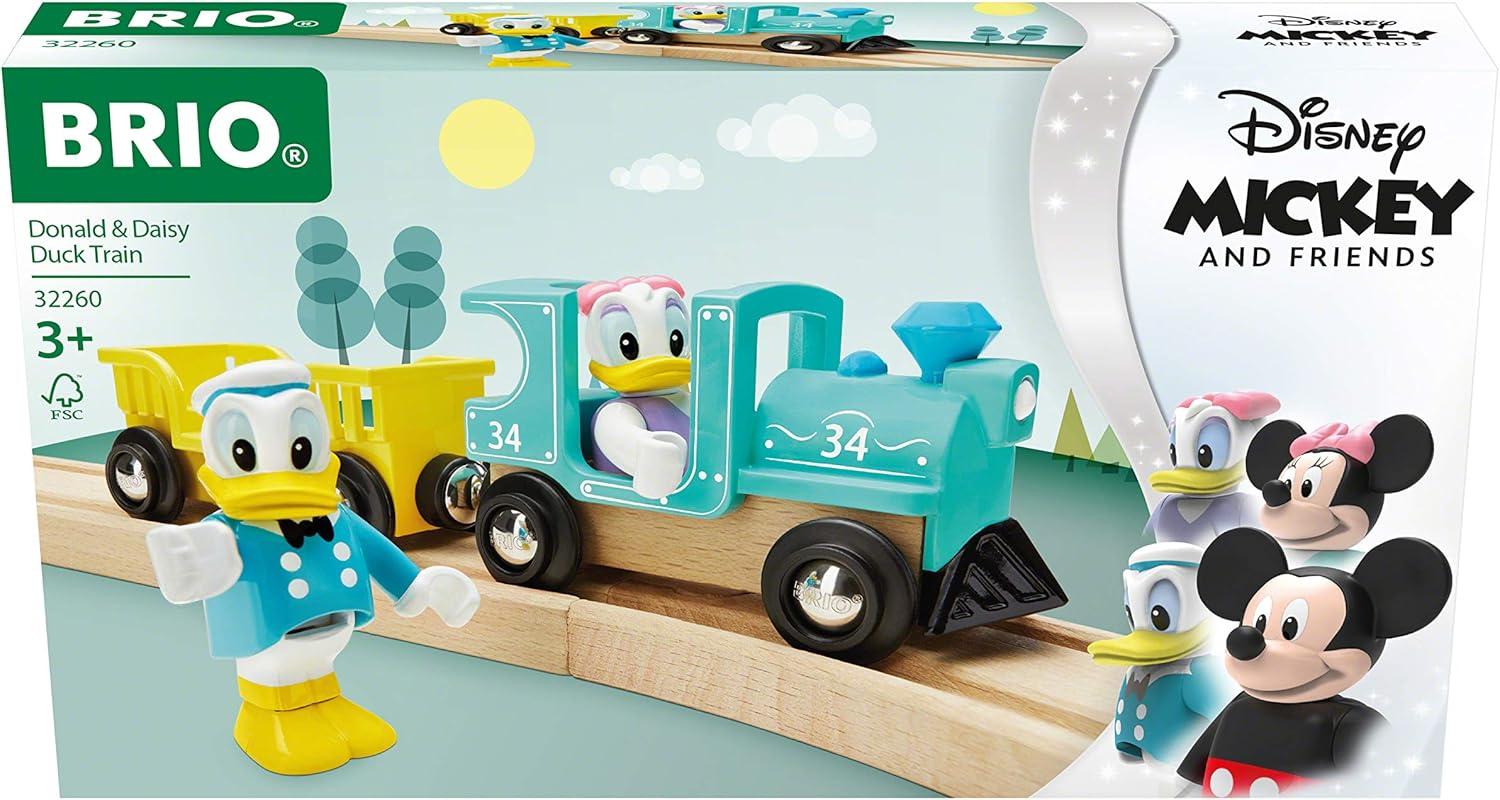 imageBRIO 32260 Disney Mickey and Friends Donald amp Daisy Duck Train Wooden Toy Train Set for Kids Age 3 and Up Amazon ExclusiveDonald Daisy Duck Train