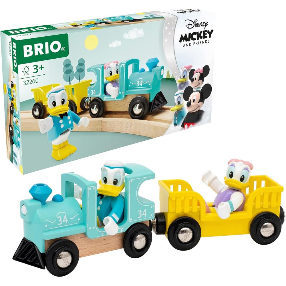 imageBRIO 32260 Disney Mickey and Friends Donald amp Daisy Duck Train  Wooden Toy Train Set for Kids Age 3 and Up  Amazon ExclusiveDonald  Daisy Duck Train