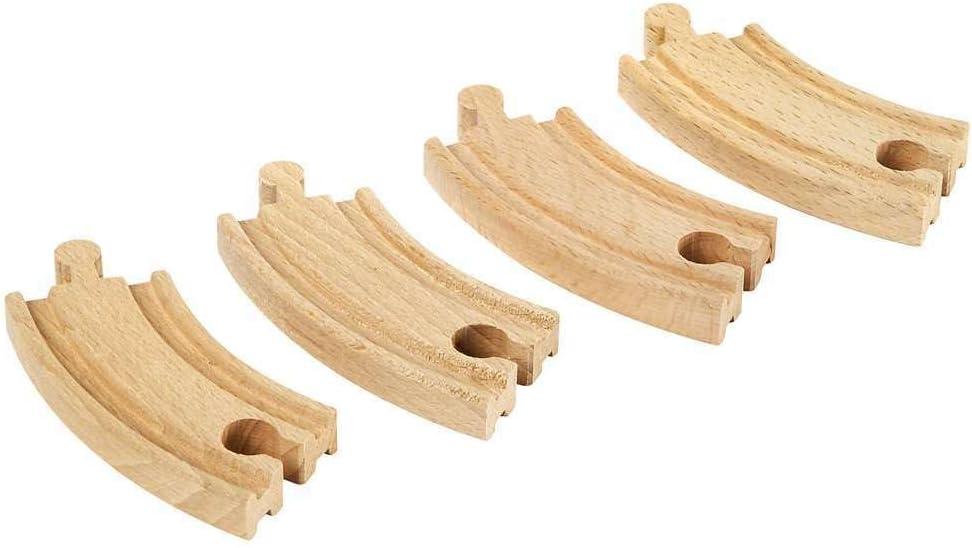imageBRIO World 33337 Premium 4Piece Short Curved Tracks Wooden Train Toy Set for Kids amp Toddlers Age 3 Versatile amp Compatible FSCCertified Sustainable Wood Child ASIN B08J88V5QW