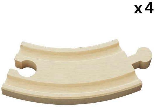 imageBRIO World 33337 Premium 4Piece Short Curved Tracks Wooden Train Toy Set for Kids amp Toddlers Age 3 Versatile amp Compatible FSCCertified Sustainable Wood Child ASIN B08J88V5QW