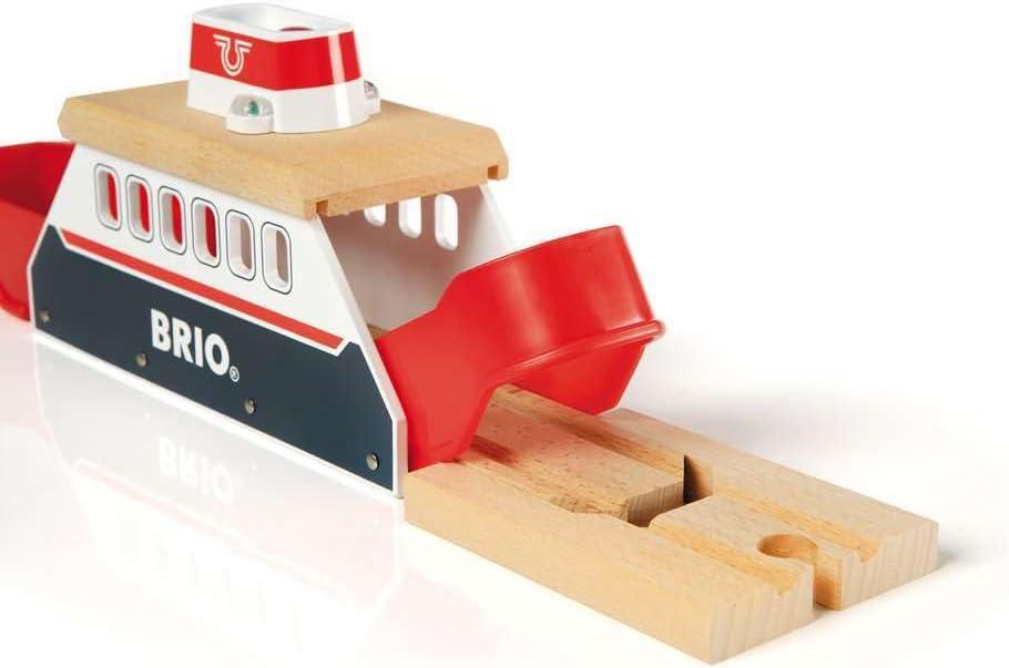 imageBRIO World 33569 Ferry Ship 3 Piece Wooden Toy Train Set for Kids Interactive Light and Sound Features Compatible with All BRIO Train Tracks Ideal for Ages 3 and Up