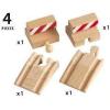 BRIO World 33385 – Stop and Ramp Track – 4 Piece Wooden Toy Train Accessory for Kids Ages 3 and Up
