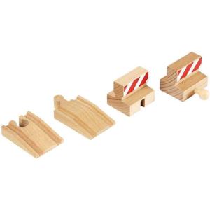 BRIO World 33385 – Stop and Ramp Track – 4 Piece Wooden Toy Train Accessory for Kids Ages 3 and Up