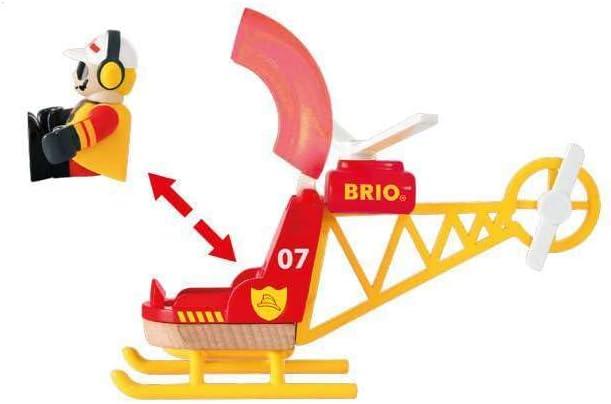 imageBRIO World 33797 Firefighter Helicopter 3 Piece Helicopter Toy for Kids Ages 3 and Up