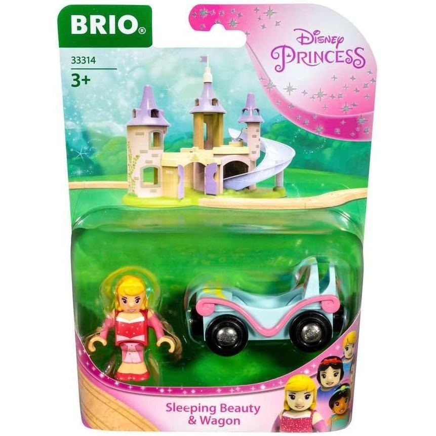 imageBRIO 33314 Disney Princess Sleeping Beauty amp Wagon 2 Piece Toy Train for Kids Ages 3 and Up