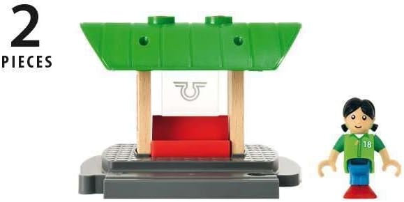 imageBRIO World 33840 Record amp Play Train Station 2 Piece Wooden Toy Train Accessory for Kids Ages 3 and Up