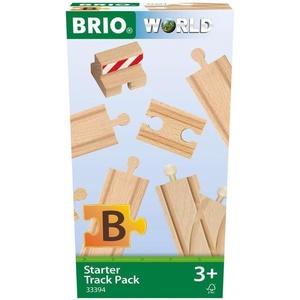 BRIO World – 33394 Starter Track Pack | 13Piece Wooden Train Tracks for Kids Ages 3 & Up