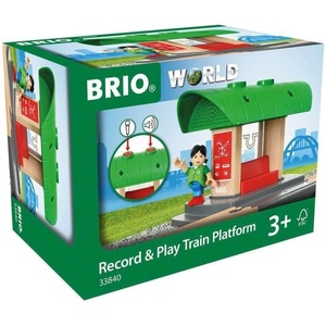 BRIO World 33840 – Record & Play Train Station – 2 Piece Wooden Toy Train Accessory for Kids Ages 3 and Up