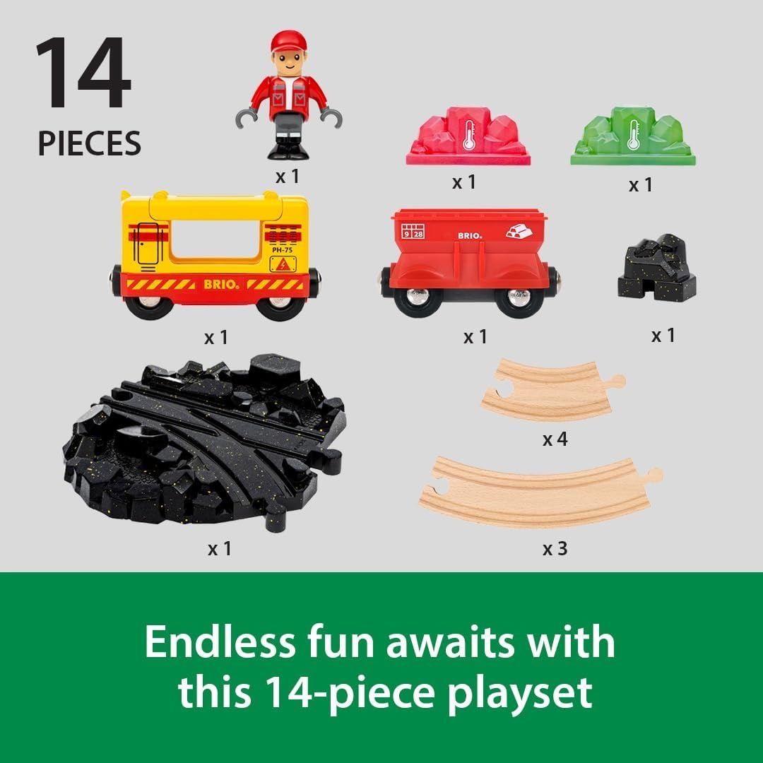 image:imageBRIO World Cargo Gemstone Set 14Piece FSCCertified Wooden Train Set ColorChanging Gem Cargo and Mine Works with All BRIO Train Sets Ages 3