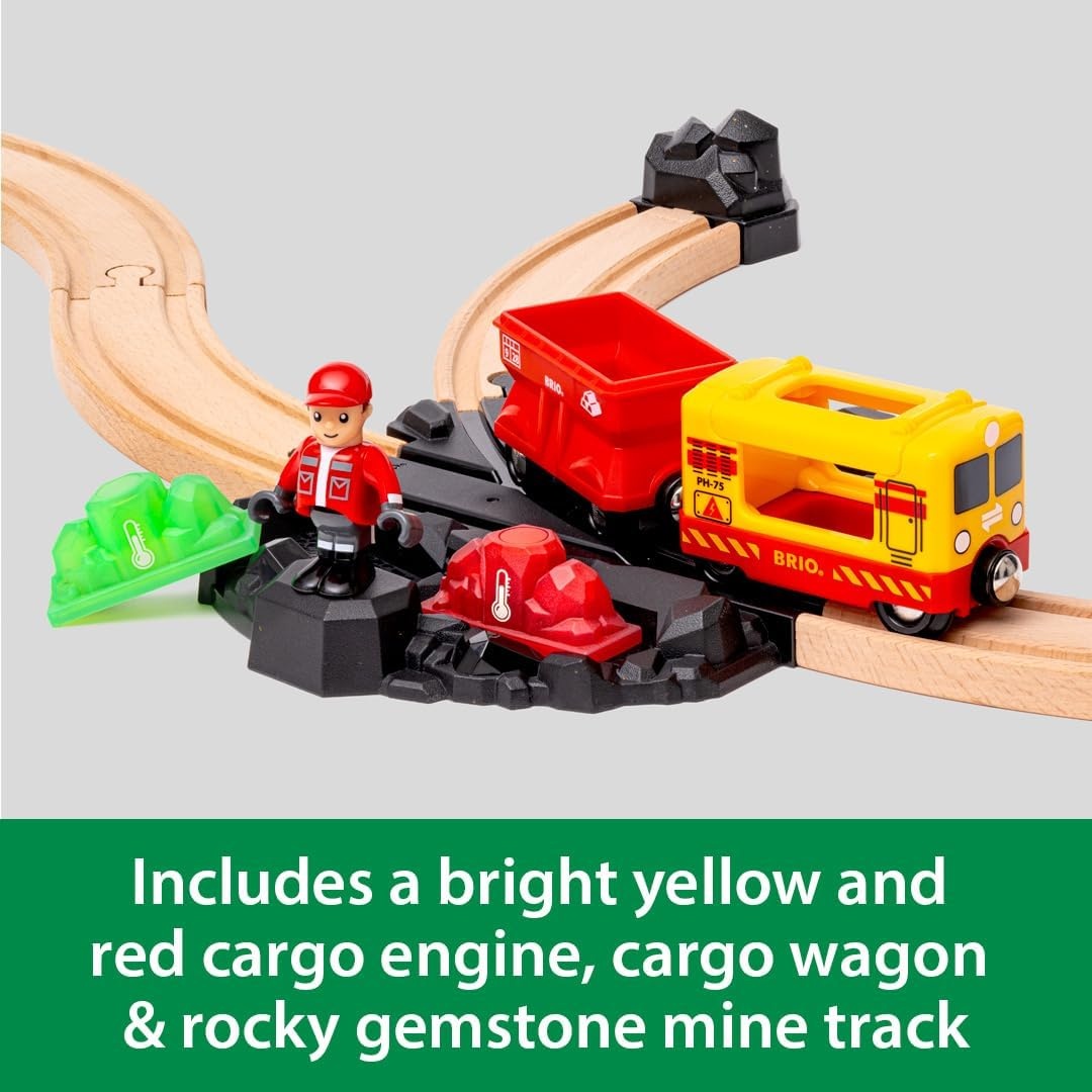 image:imageBRIO World Cargo Gemstone Set 14Piece FSCCertified Wooden Train Set ColorChanging Gem Cargo and Mine Works with All BRIO Train Sets Ages 3