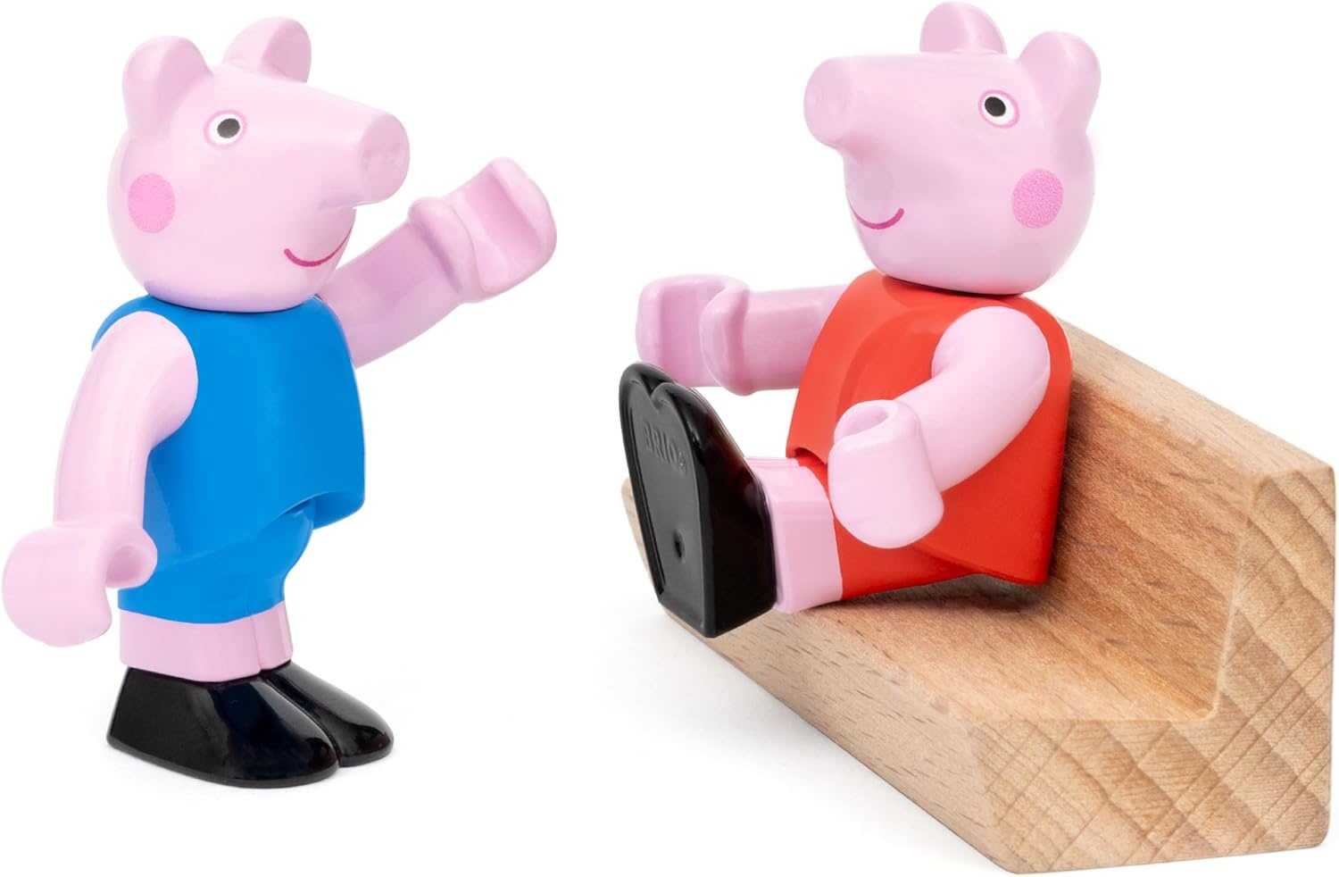 image:imageBRIO World Peppa Pig Train Set 18Piece FSCCertified Wooden Railway Set Includes Peppa and George Figures Works with All BRIO Train Sets Ages 3