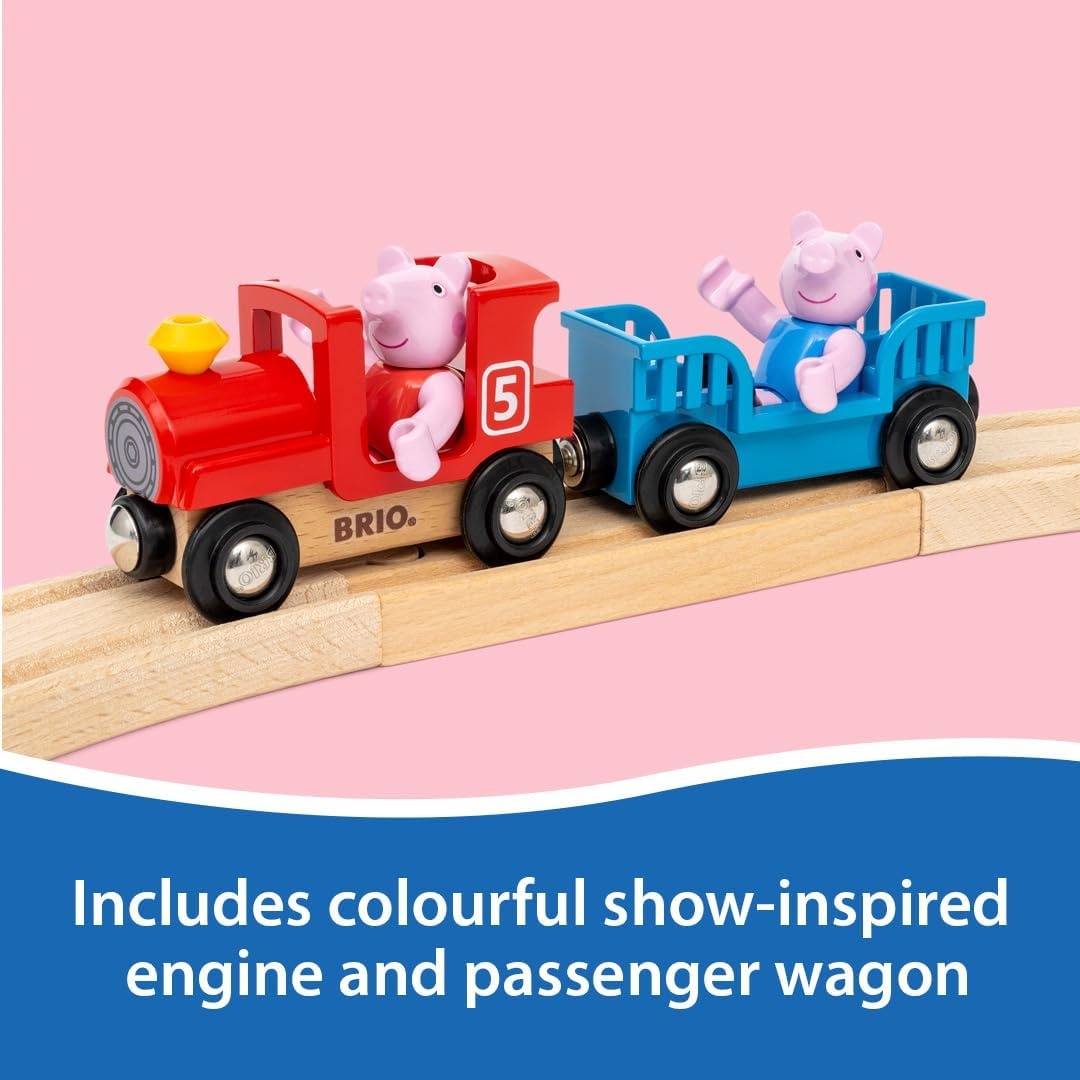 image:imageBRIO World Peppa Pig Train Set 18Piece FSCCertified Wooden Railway Set Includes Peppa and George Figures Works with All BRIO Train Sets Ages 3
