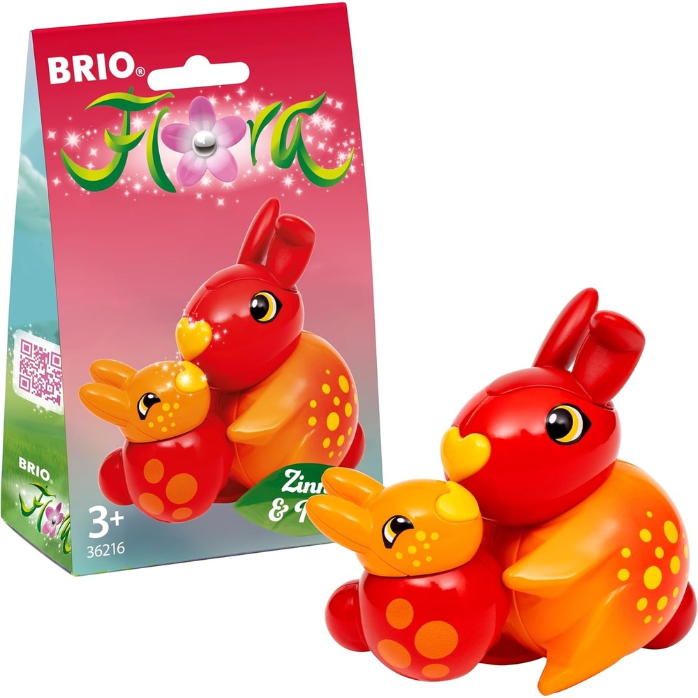image:imageBRIO Flora Zinnia amp Peach Figures 2Piece Character amp Buddy Set Nature Inspired Imaginative Play for Girls and Boys Ages 3