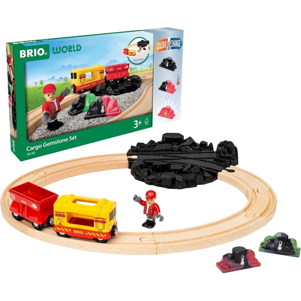 image:imageBRIO World Cargo Gemstone Set 14Piece FSCCertified Wooden Train Set ColorChanging Gem Cargo and Mine Works with All BRIO Train Sets Ages 3