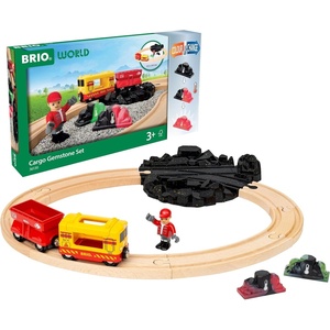 BRIO World Cargo Gemstone Set – 14-Piece FSC-Certified Wooden Train Set – Color-Changing Gem Cargo and Mine – Works with All BRIO Train Sets – Ages 3+