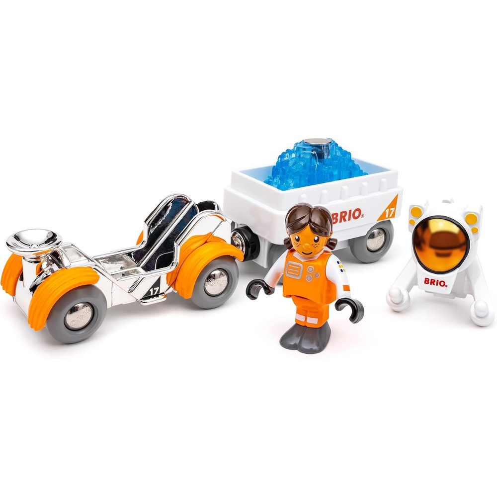 image:imageBRIO World Space Rover  5Piece Space Vehicle amp Cargo Playset with Astronaut Figure  Magnetic Accessories amp Rover Wagon  Works with All World Railway Sets  Kids Ages 3 amp Up
